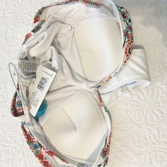 Johnny Was Crossback One Piece White Floral Swimsuit XS NWT - Picture 6 of 8